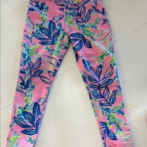 Lilly Pulitzer Pink and Blue Floral Kids Leggings